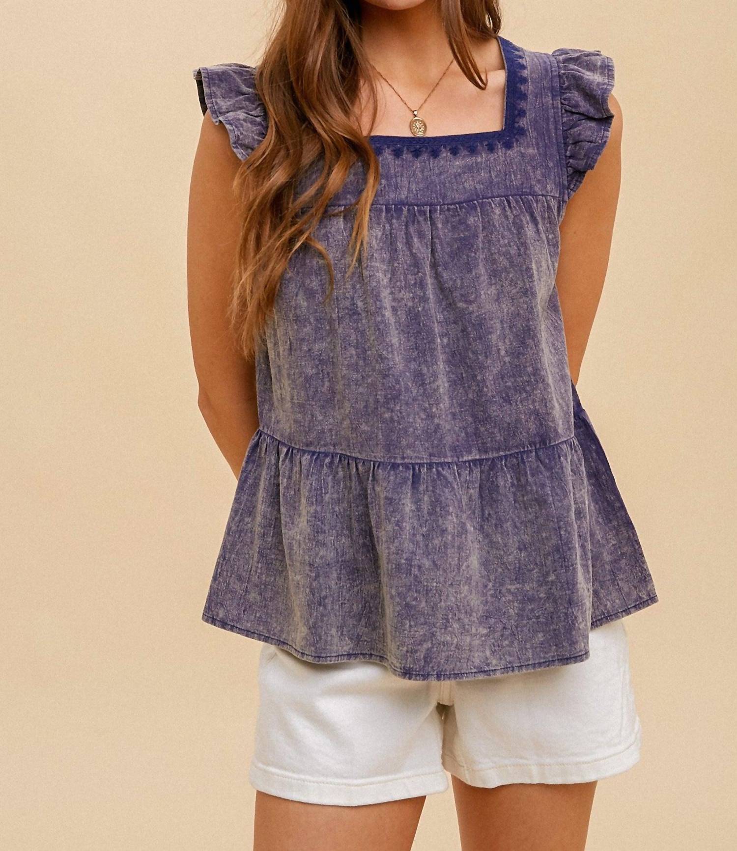 Hem & Thread - Kiara Square Neck Ruffle Blouse