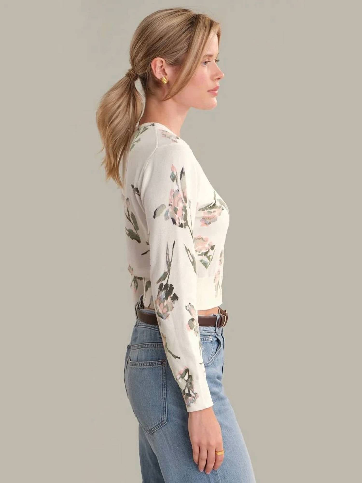 525 America - Aster Floral Button Down Cardigan