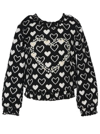 Hannah Banana - Girls Heart Print Top