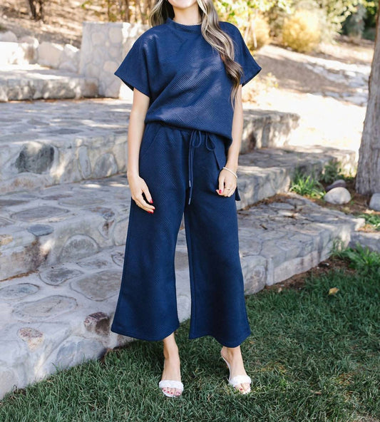 See And Be Seen - Gail Short Sleeve Top & Wide Leg Pants Set