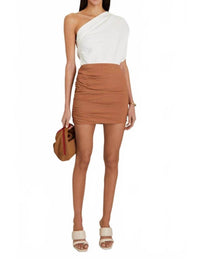 The Sei - High Waist Gathered Mini Skirt