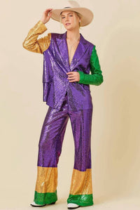 Main Strip - Mardi Gras Sequin Wide Leg Pants