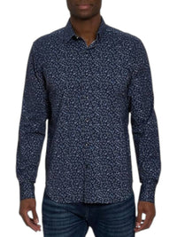 Robert Graham Schneider Long Sleeve Shirt in navy - men's shirt