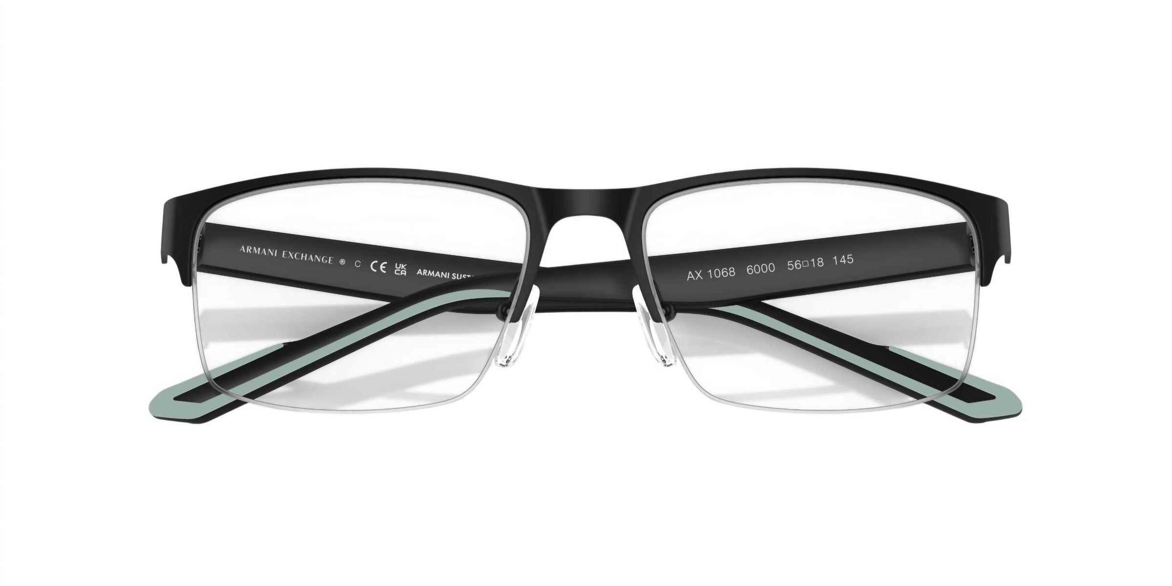 Armani Exchange Men's Ax1068 6000 Eyeglasses Frame in matte black - men's accessory - view 4