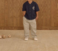 Rylee + Cru Baggy Pant in navy pinstripe - kids' jeans