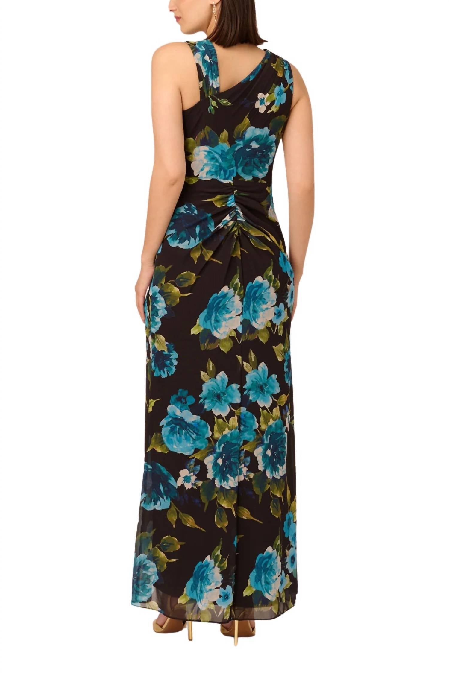 Adrianna Papell - Floral Print Chiffon Sleeveless Dress