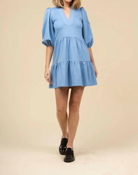 SMITH & QUINN Tory Ponte Mini Dress in oxford - women's dress - alternate view