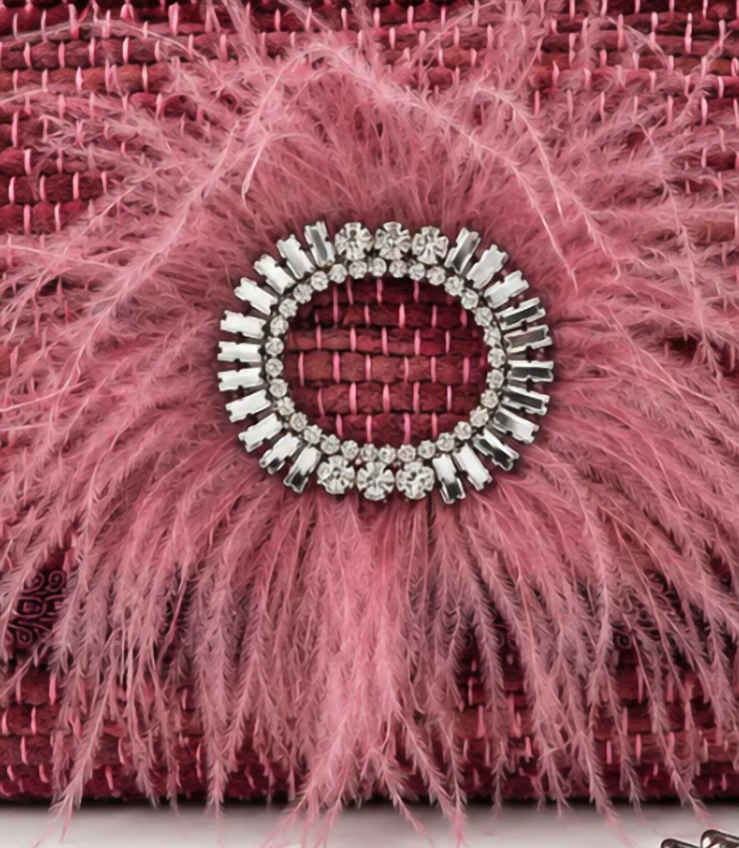 Elektra'S Workshop - Women's Ostrich Feather Shoulder Bag
