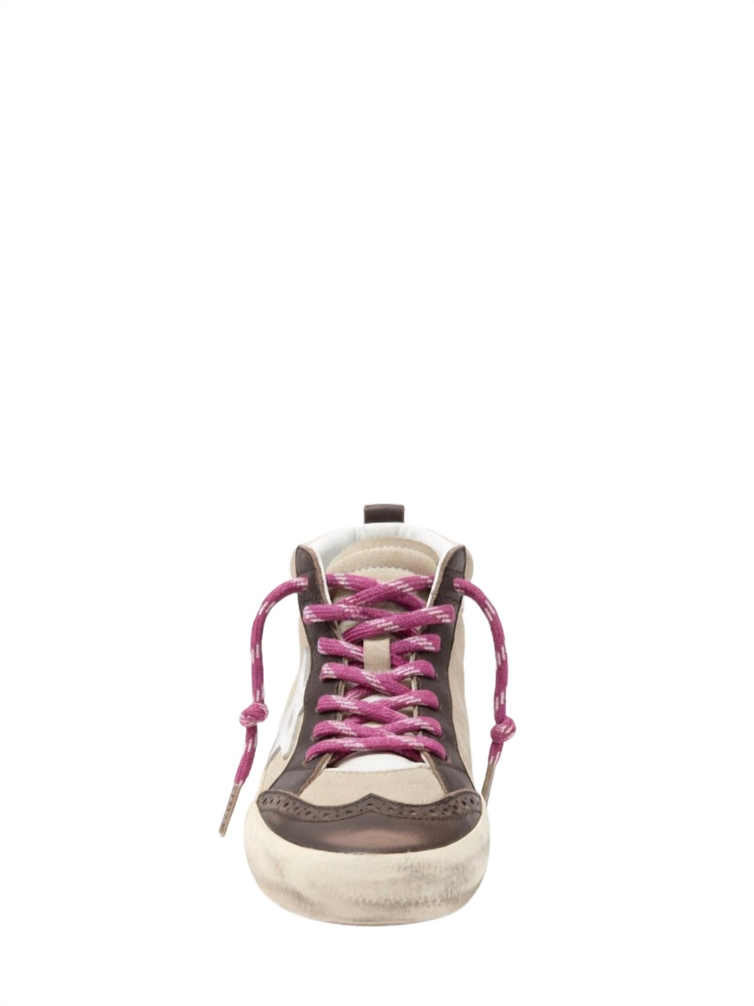 GOLDEN GOOSE Women's Mid Star Sneakers in brown beige white - women's sneaker - alternate view
