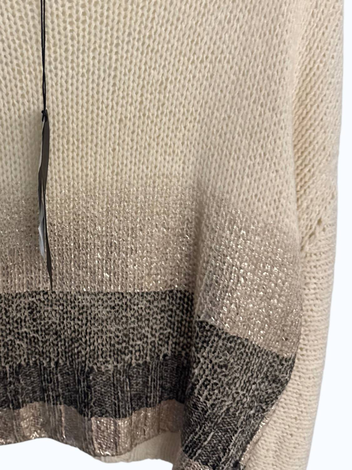 Pier Antonio Gaspari Women's Paricollo Sweater in ecru - women's sweater - detail view