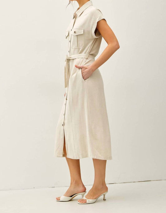 Be Cool - Utility Style Button Up Midi Dress