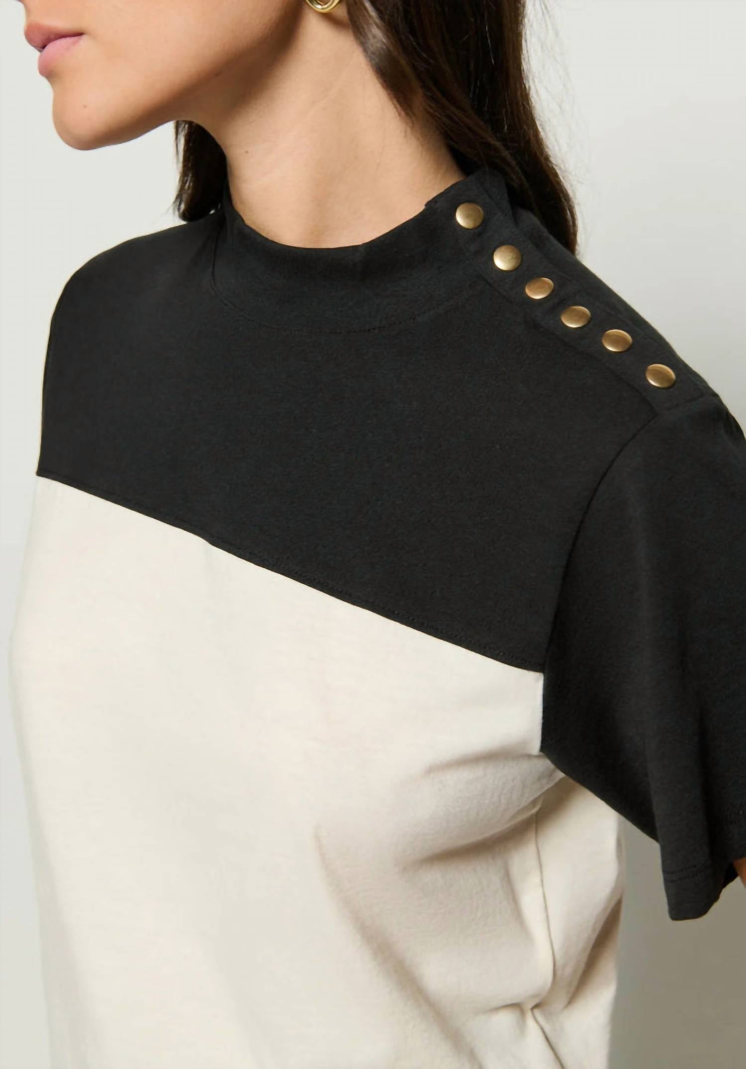 Nation Ltd - Yvette Mock Neck Tee