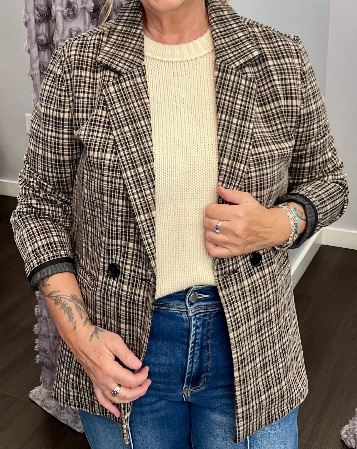 Tea N Rose - Women's Checkmate Blazer