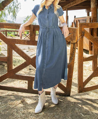 She + Sky - Chambray Button Down Dress