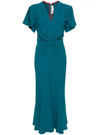 Victoria Beckham - Gathered V Midi Dress