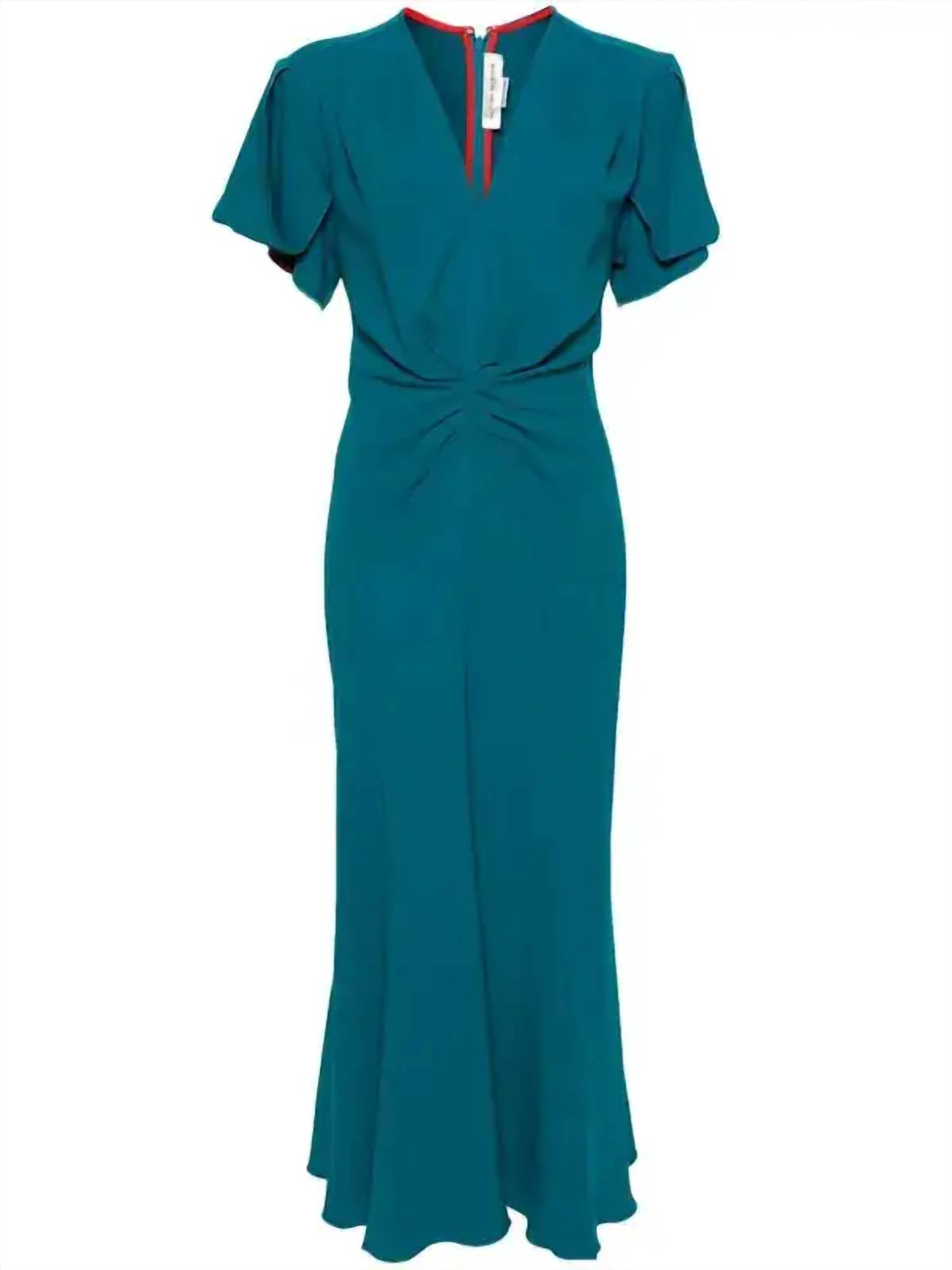 Victoria Beckham - Gathered V Midi Dress