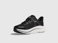 Hoka Kid's Clifton 10 Shoes in black white - kids' sneaker - detail view