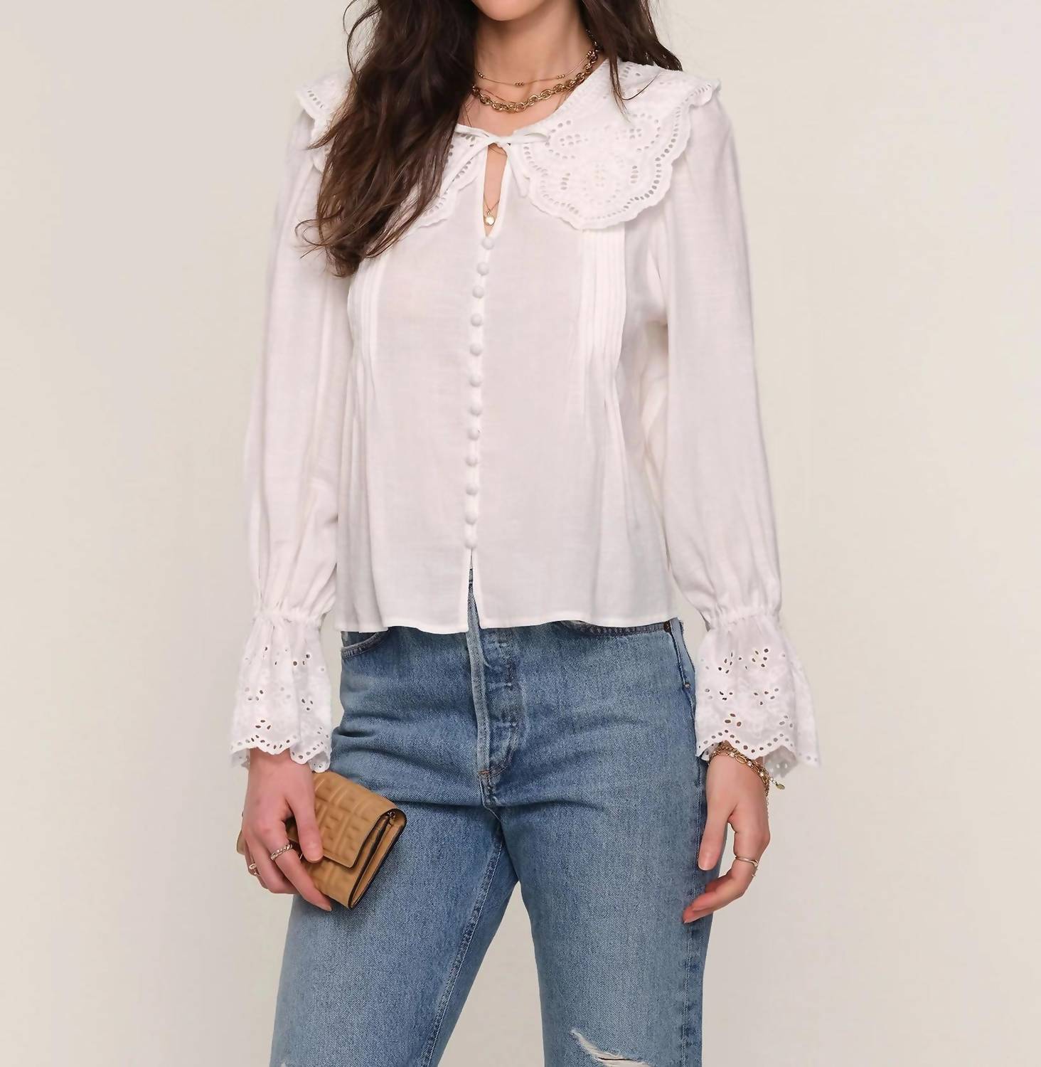 heartloom Dolly Long Sleeve Top in eggshell - women's long sleeve top