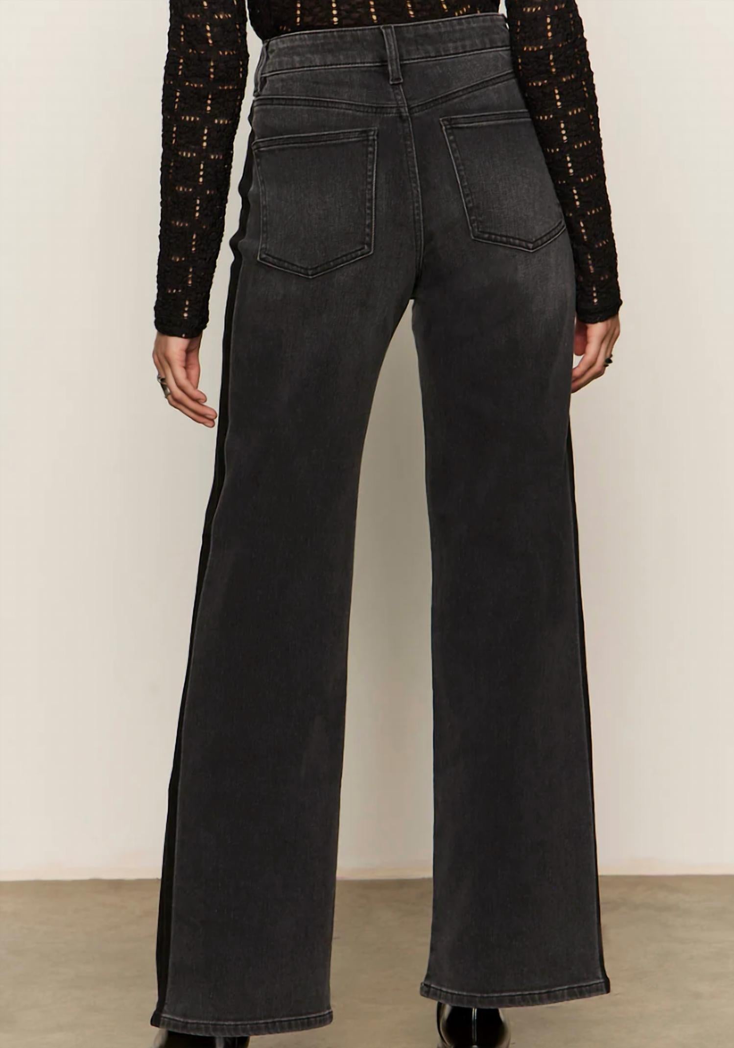 Sanctuary Tuxedo Straight Jeans in black - women's jeans - alternate view