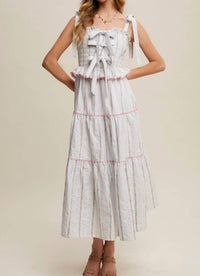 Listicle - Lovie Tiered Floral Embroidered Maxi Dress