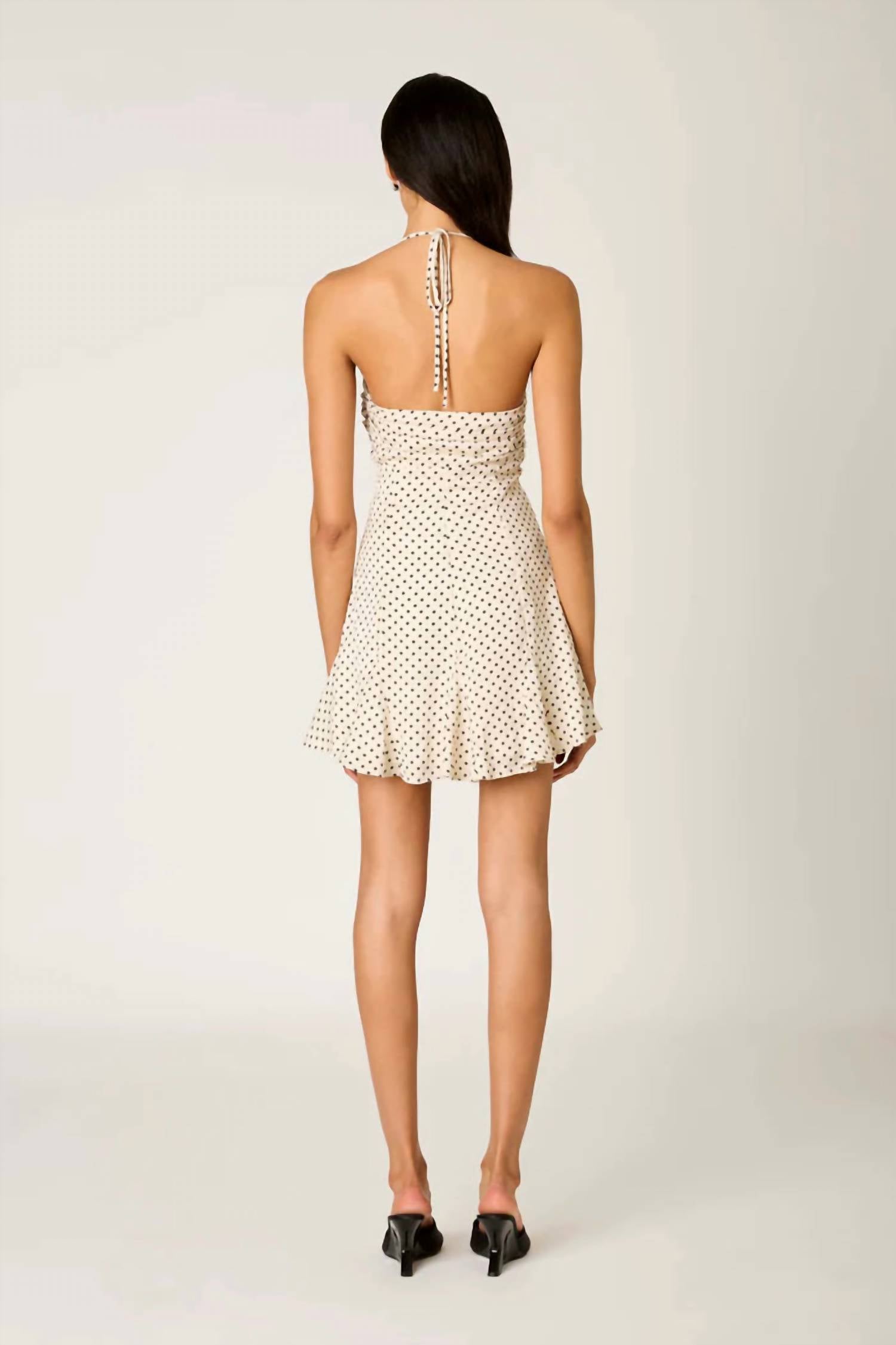 NIA Cahuenga Polka Dot Dress in ivory - women's dress - detail view