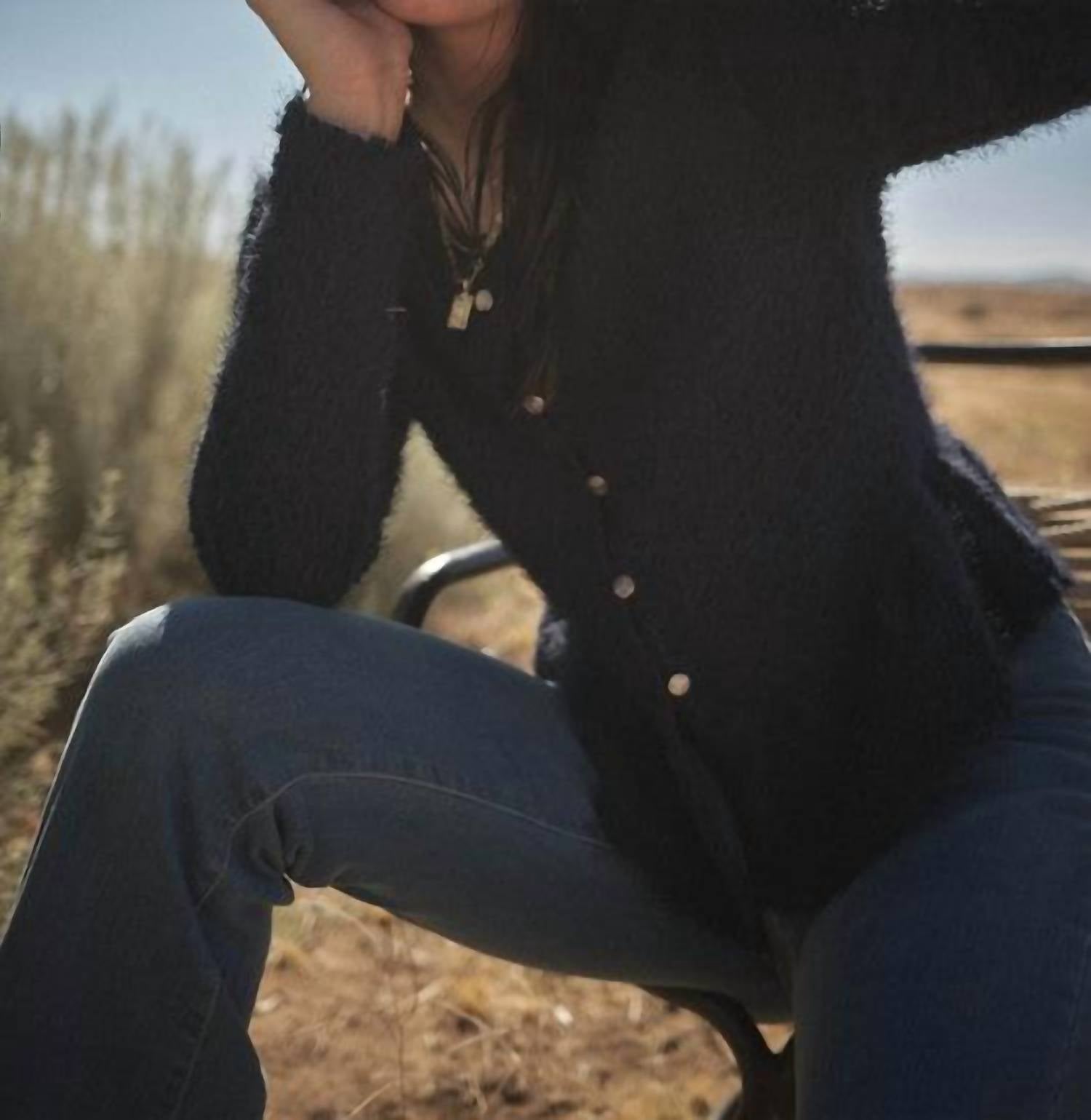 Fashion District La - Lida Fuzzy Knit Cardigan