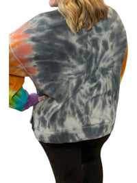 Sew In Love - Rainbow Sleeve Tie Dye Sweater