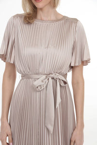 Joseph Ribkoff - Pleated Satin Midi Fit And Flare Dress