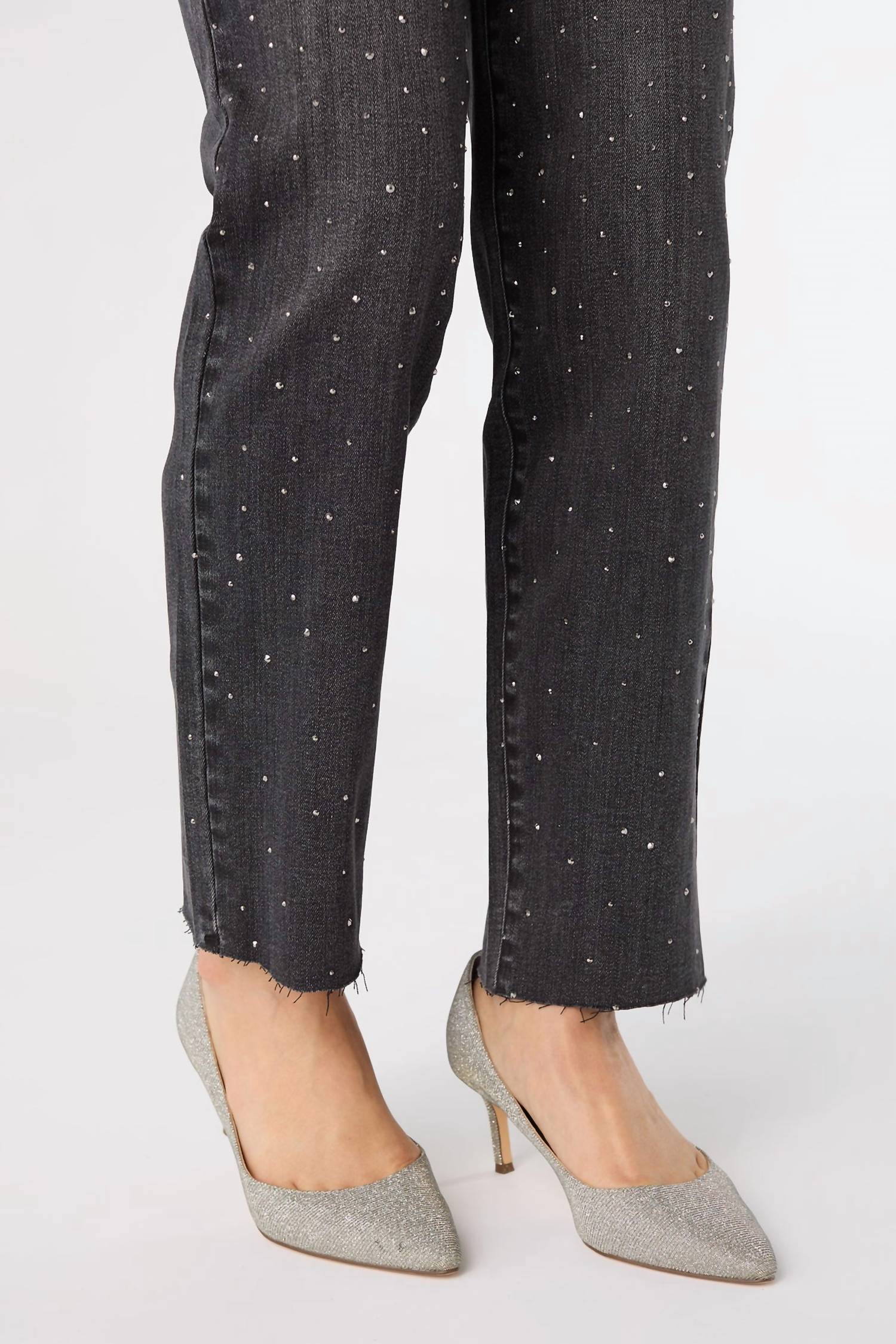 Coco + Carmen - Everstretch Straight Ankle Jean With Front Rhinestones