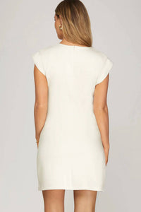 She + Sky - Button Detail Mini Dress