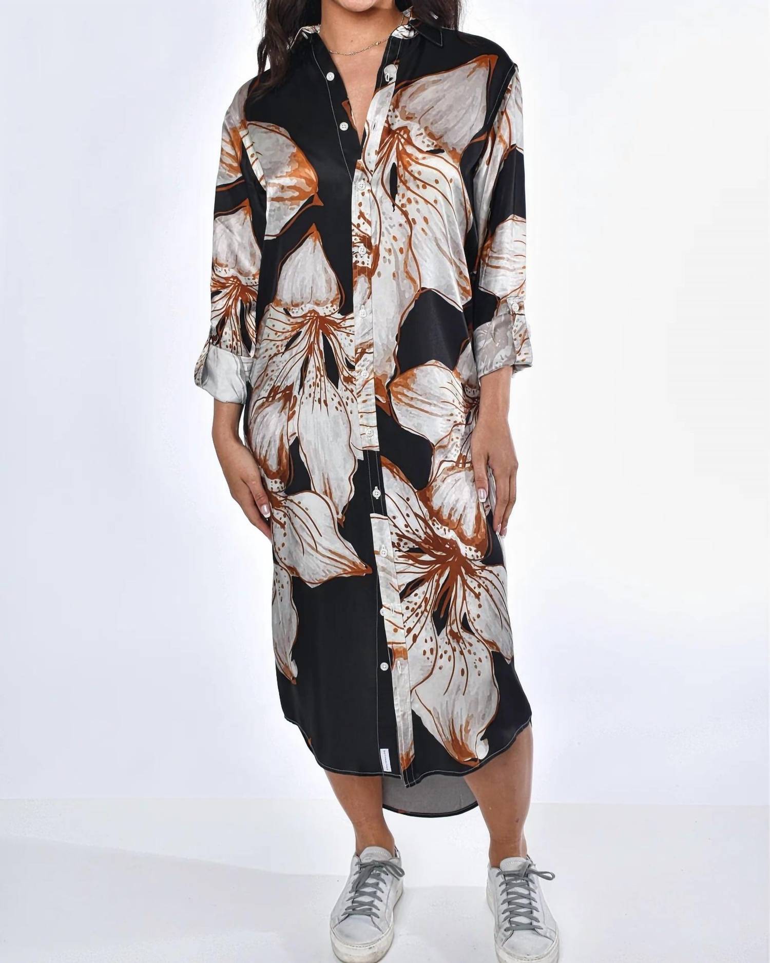 Emily Phillips - Big Flower Tencel Midi Dress