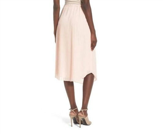 Chelsea28 - Pleated Sheer Uneven Hem Midi Skirt