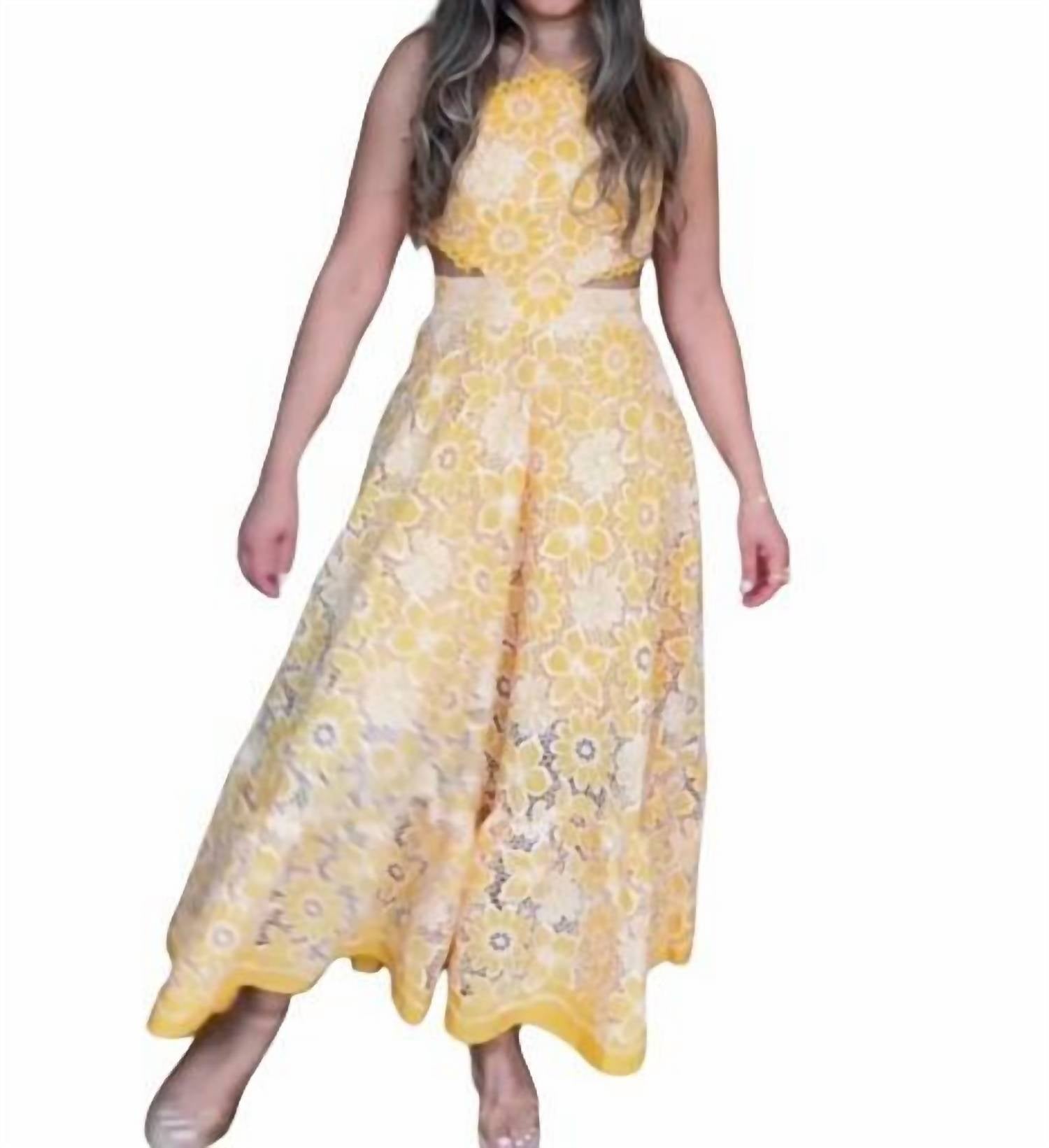 Blue B - Embroidery Sleeveless Midi Dress