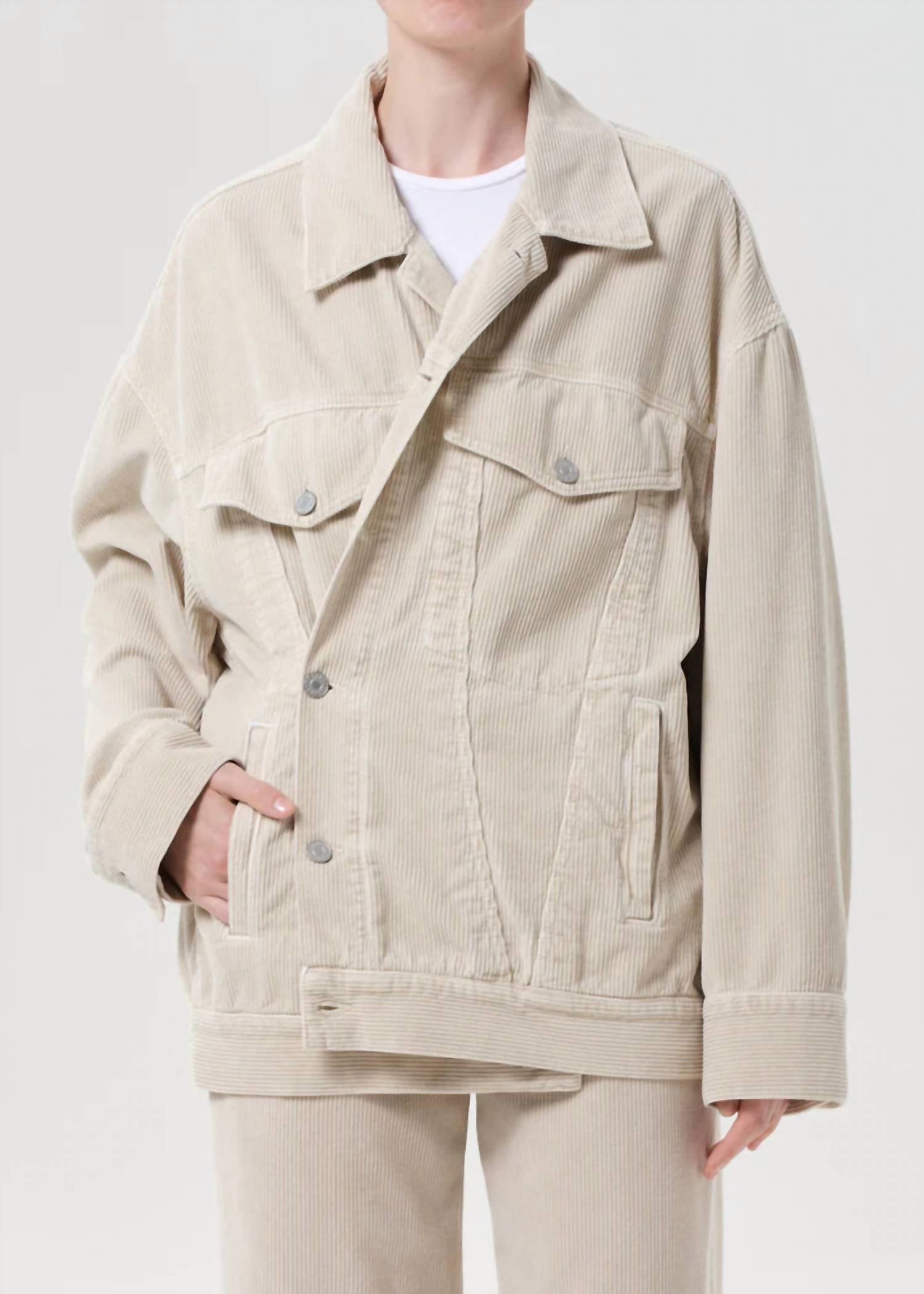 AGOLDE Reworked Wayne Jacket in rice grass - women's jacket