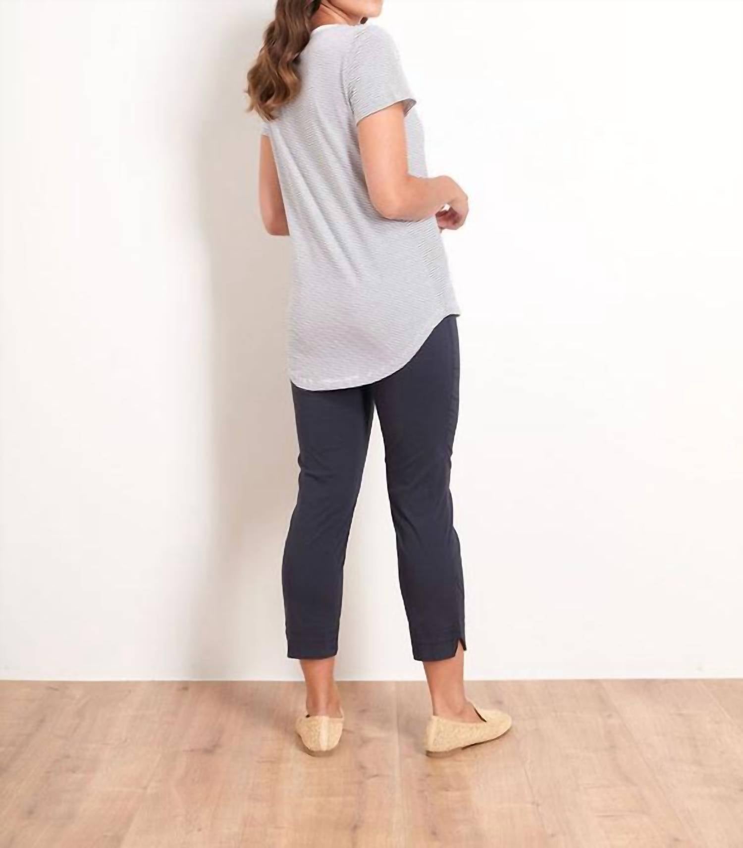 FOIL Capri Trapeze Pant in true navy - women's pants - detail view