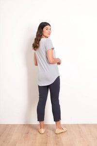 FOIL Capri Trapeze Pant in true navy - women's pants - alternate view