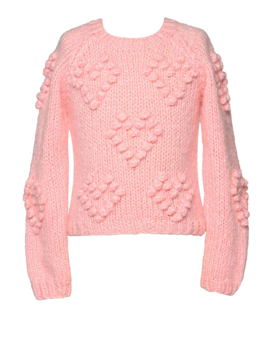 Hannah Banana - Girl's Pom Heart Sweater