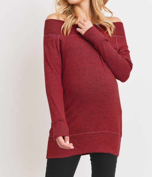 Rayon Rich Hacci Brushed Maternity Long Sleeve Tunic