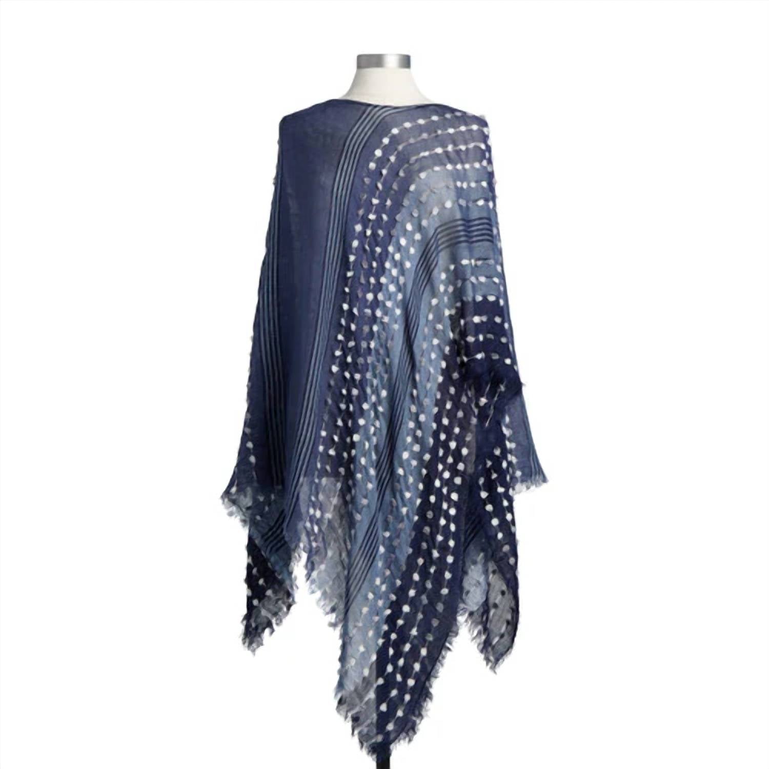 Demdaco - Stripe And Textured Poncho