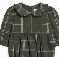 Kendi - Girl's Aven Flannel Bubble Collared Romper