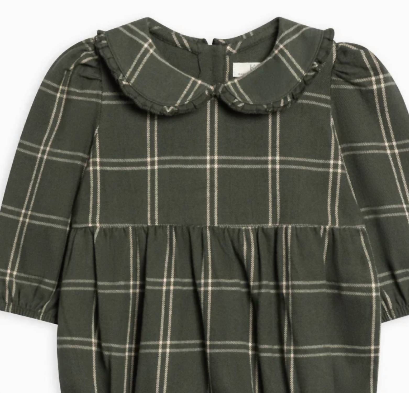 Kendi - Girl's Aven Flannel Bubble Collared Romper