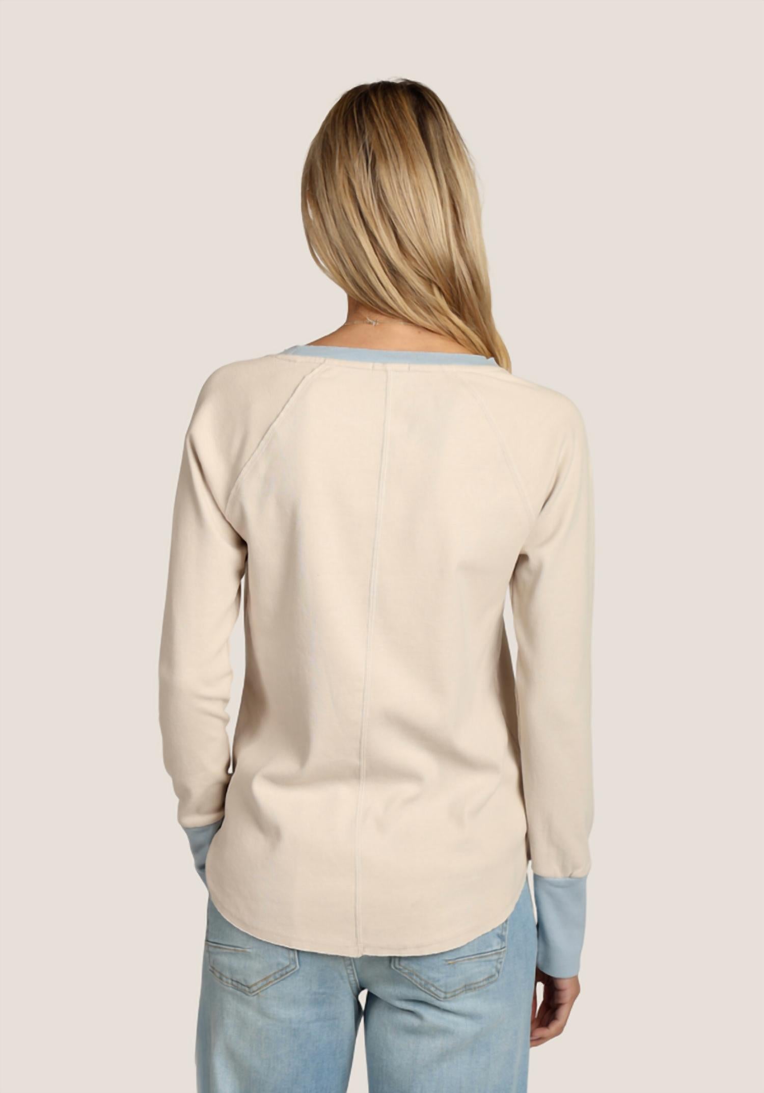 Dylan - Contrast Rib Raglan Top