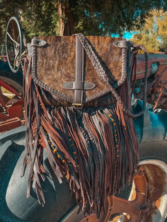 Haute Southern Hyde - Women's Louvelle Cowhide Western Fringe Crossbody Bag