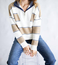 Elan - Waffle Half Zip Sweater