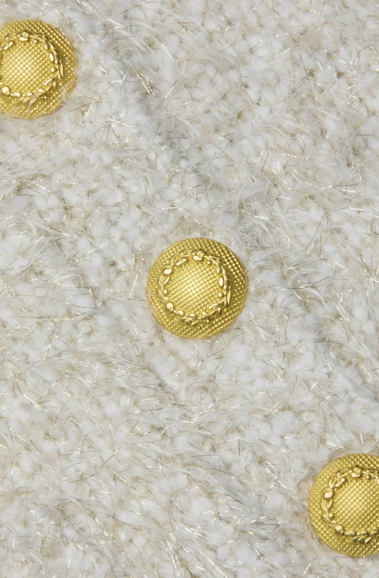 L'Agence Una Knit cardigan with Lurex in ivory - women's cardigan - alternate view