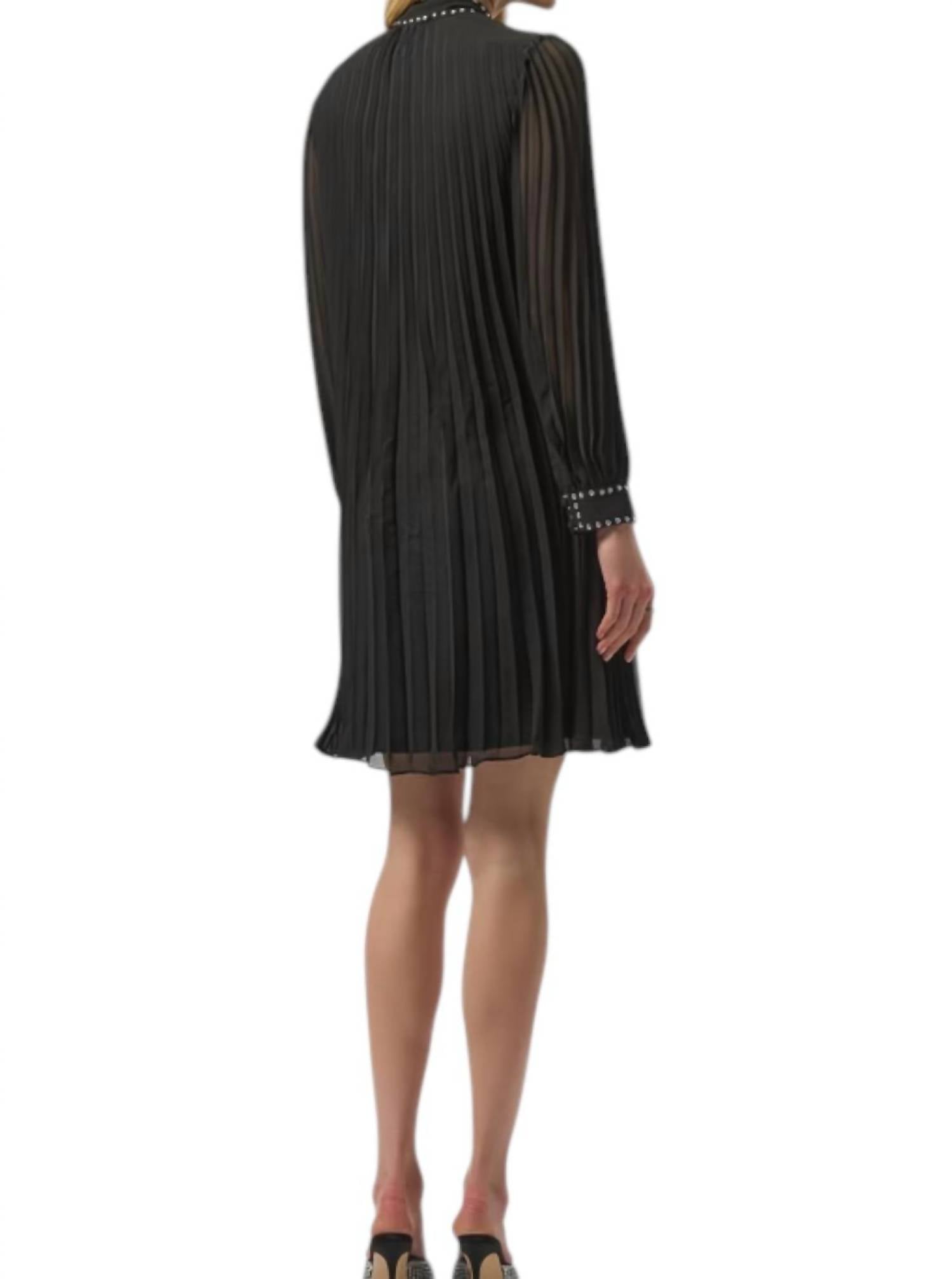Joseph Ribkoff - Pleated A-line Mini Dress