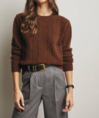 Forte - Textured Cable Stitch Pullover Sweater