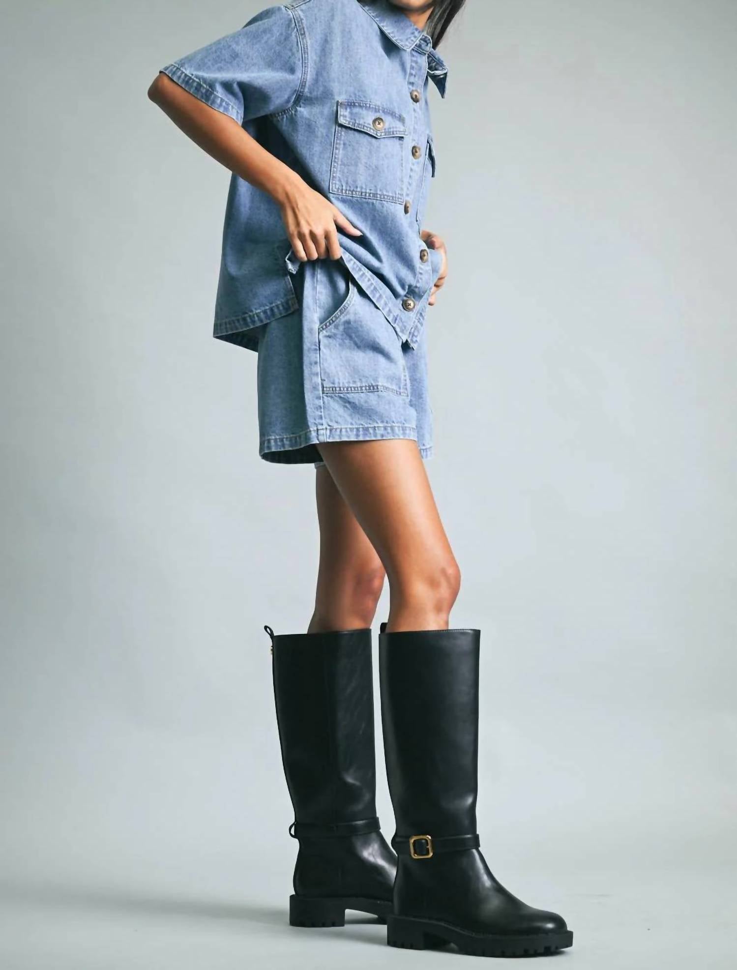 Wishlist - Denim Shorts With Drawstring