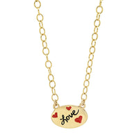 Jessica Elliot - Women's Enamel Oval Necklace - Love