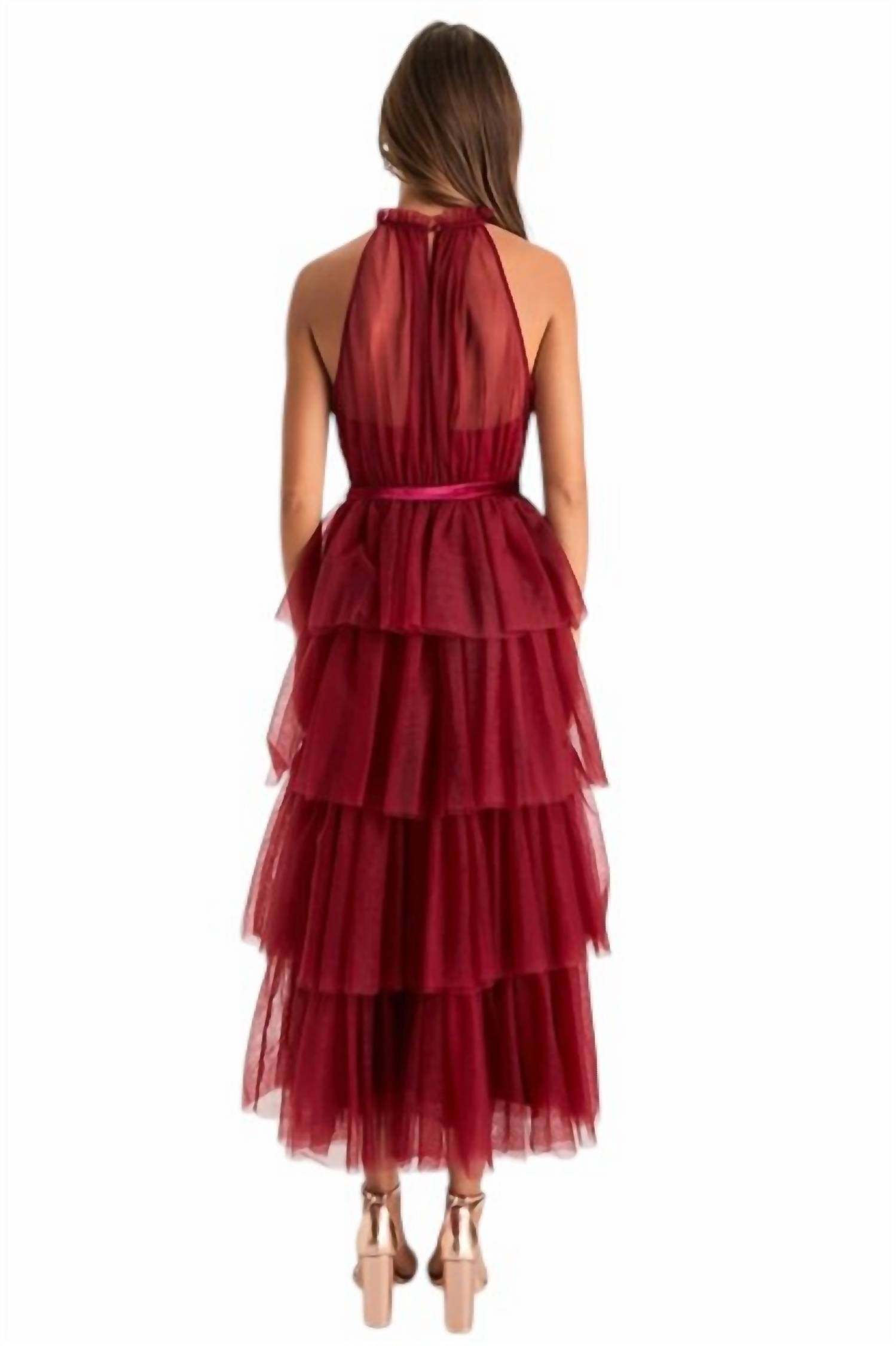 Lulus - Tuelle Halter Midi Dress